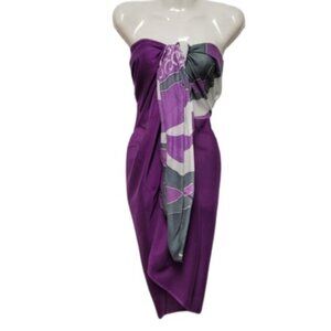Womens Sarong Cotton Wrap, Handpainted Batik Wrapskirt Beach Pareo Beachwear-NEW